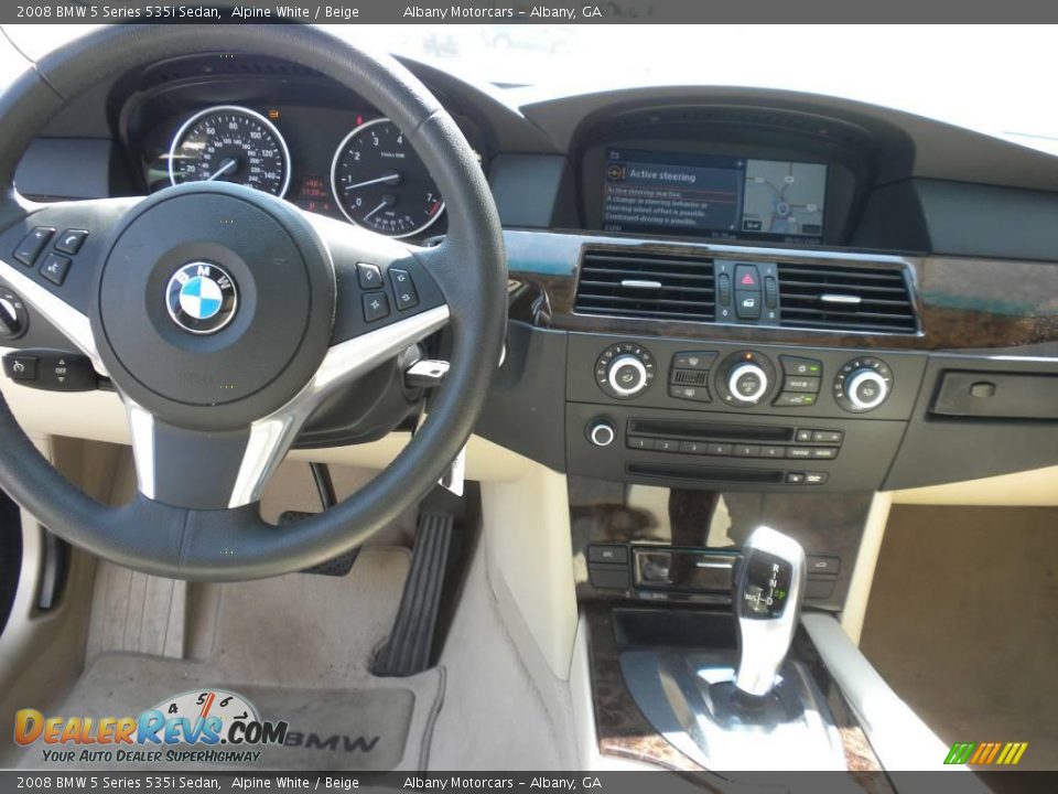 2008 BMW 5 Series 535i Sedan Alpine White / Beige Photo #12