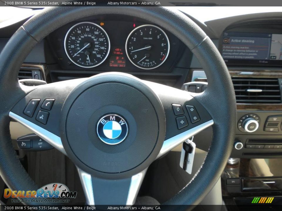 2008 BMW 5 Series 535i Sedan Alpine White / Beige Photo #13