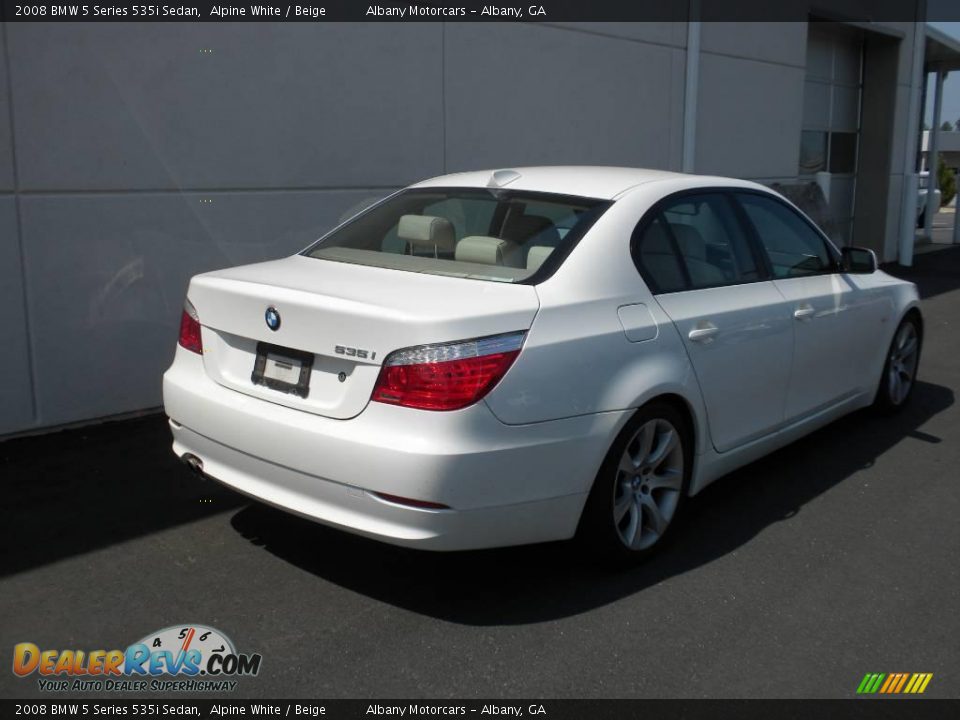 2008 BMW 5 Series 535i Sedan Alpine White / Beige Photo #18