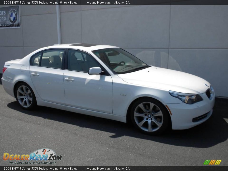2008 BMW 5 Series 535i Sedan Alpine White / Beige Photo #19