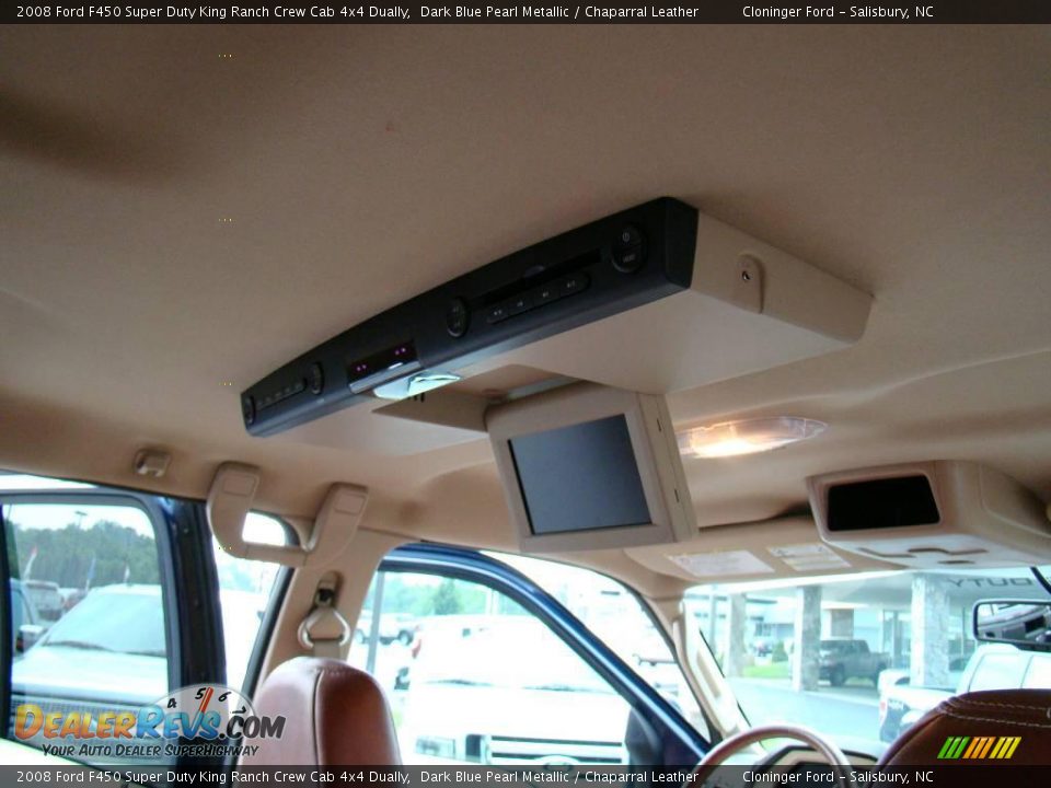 2008 Ford F450 Super Duty King Ranch Crew Cab 4x4 Dually Dark Blue Pearl Metallic / Chaparral Leather Photo #13