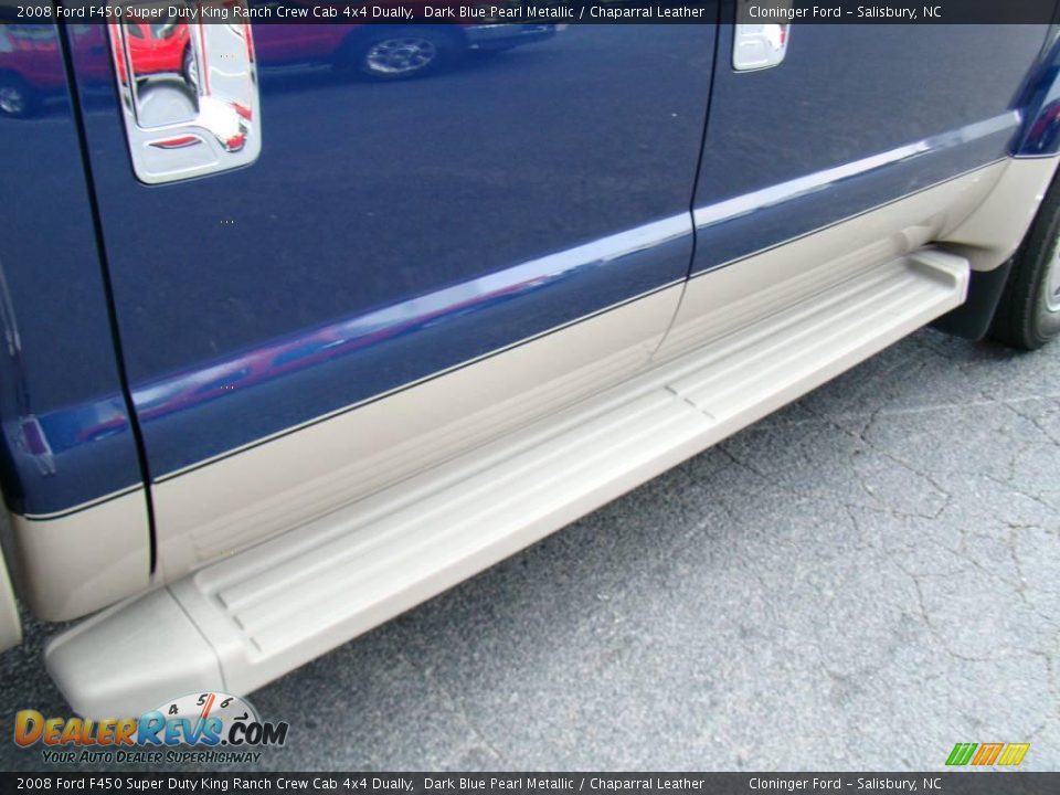 2008 Ford F450 Super Duty King Ranch Crew Cab 4x4 Dually Dark Blue Pearl Metallic / Chaparral Leather Photo #16