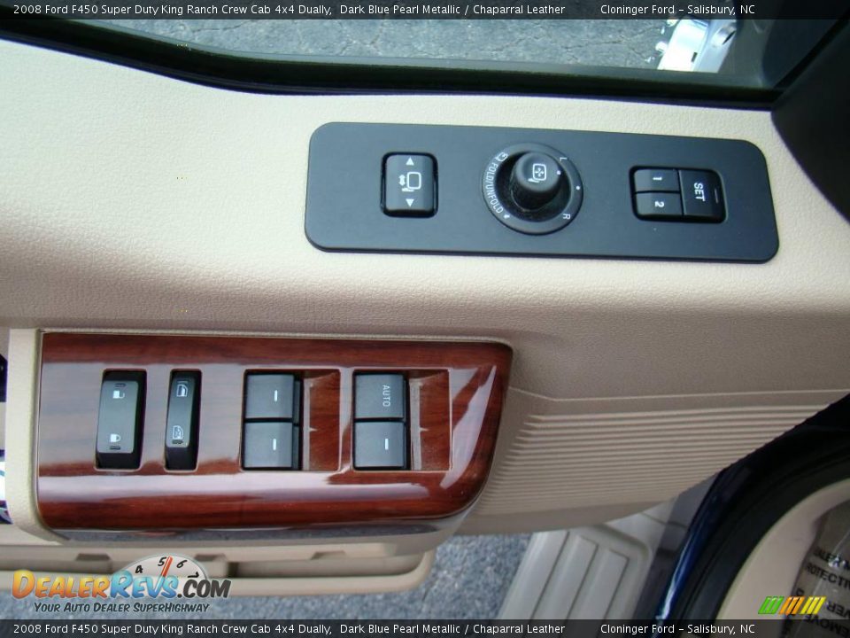 2008 Ford F450 Super Duty King Ranch Crew Cab 4x4 Dually Dark Blue Pearl Metallic / Chaparral Leather Photo #19