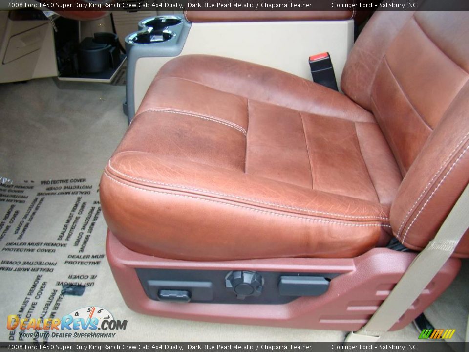 2008 Ford F450 Super Duty King Ranch Crew Cab 4x4 Dually Dark Blue Pearl Metallic / Chaparral Leather Photo #20