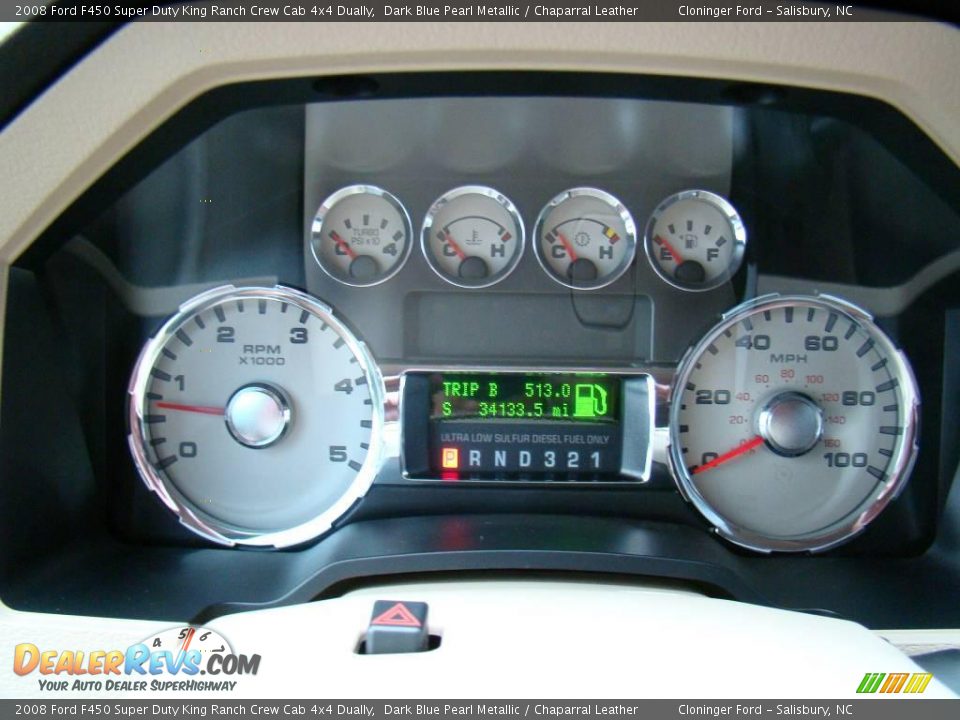 2008 Ford F450 Super Duty King Ranch Crew Cab 4x4 Dually Dark Blue Pearl Metallic / Chaparral Leather Photo #21