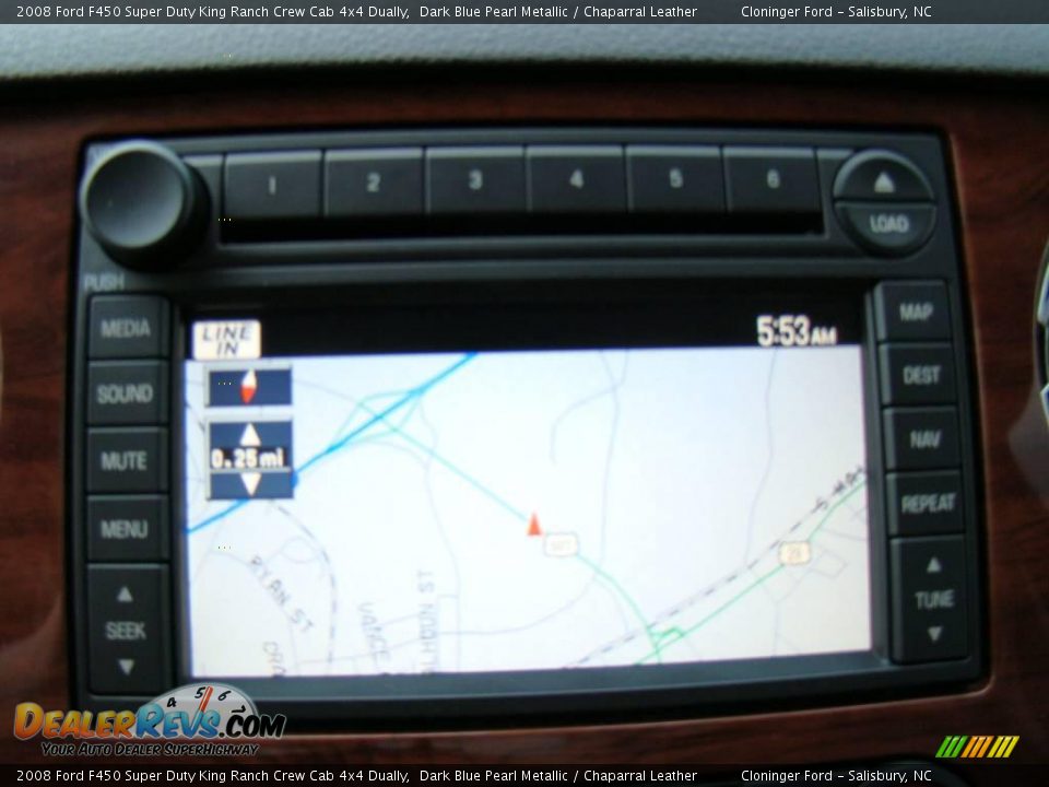 2008 Ford F450 Super Duty King Ranch Crew Cab 4x4 Dually Dark Blue Pearl Metallic / Chaparral Leather Photo #23