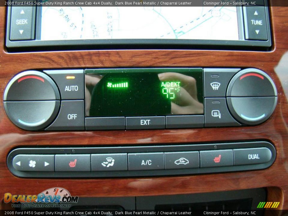 2008 Ford F450 Super Duty King Ranch Crew Cab 4x4 Dually Dark Blue Pearl Metallic / Chaparral Leather Photo #24