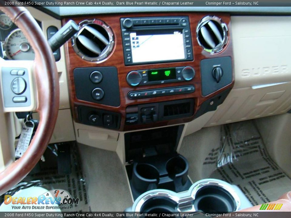 2008 Ford F450 Super Duty King Ranch Crew Cab 4x4 Dually Dark Blue Pearl Metallic / Chaparral Leather Photo #29