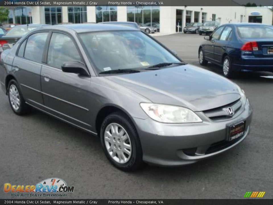 2004 Honda Civic LX Sedan Magnesium Metallic / Gray Photo #8