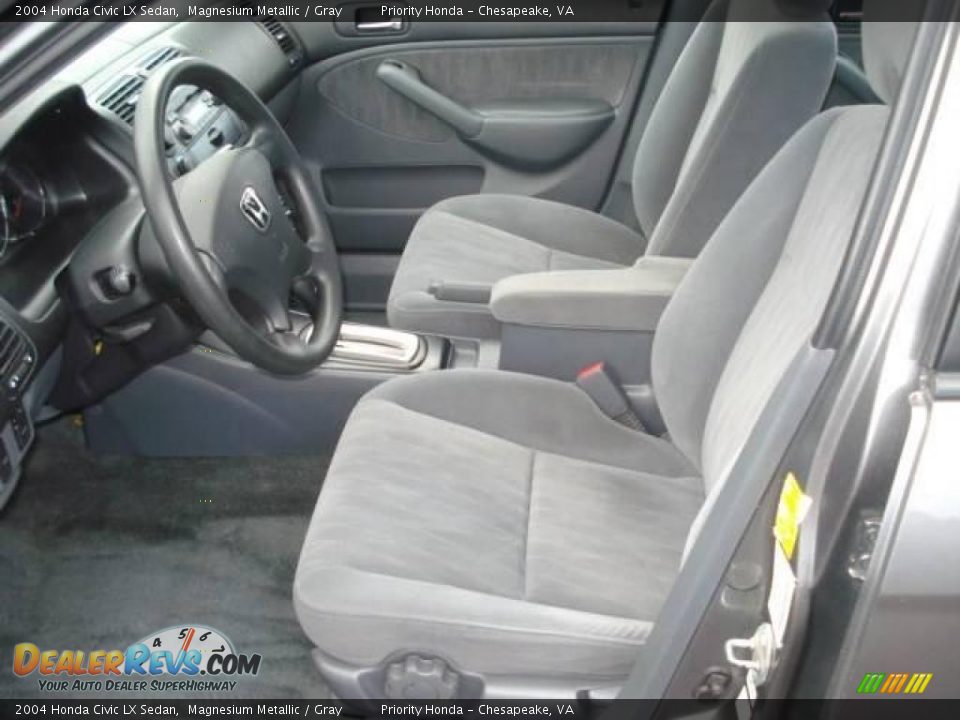 2004 Honda Civic LX Sedan Magnesium Metallic / Gray Photo #10