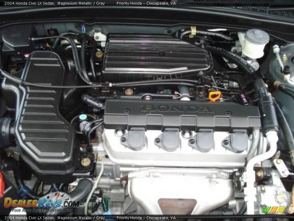 2004 Honda Civic LX Sedan Magnesium Metallic / Gray Photo #17