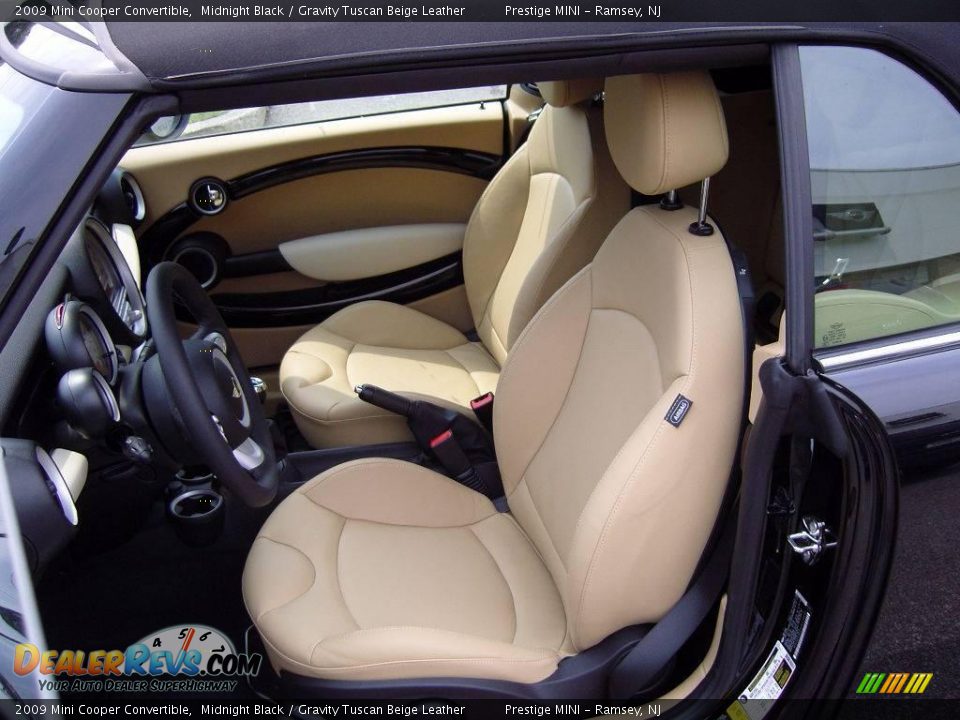 2009 Mini Cooper Convertible Midnight Black / Gravity Tuscan Beige Leather Photo #6