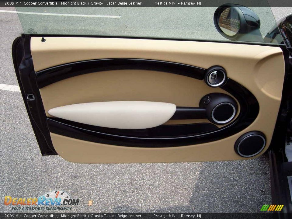 2009 Mini Cooper Convertible Midnight Black / Gravity Tuscan Beige Leather Photo #8