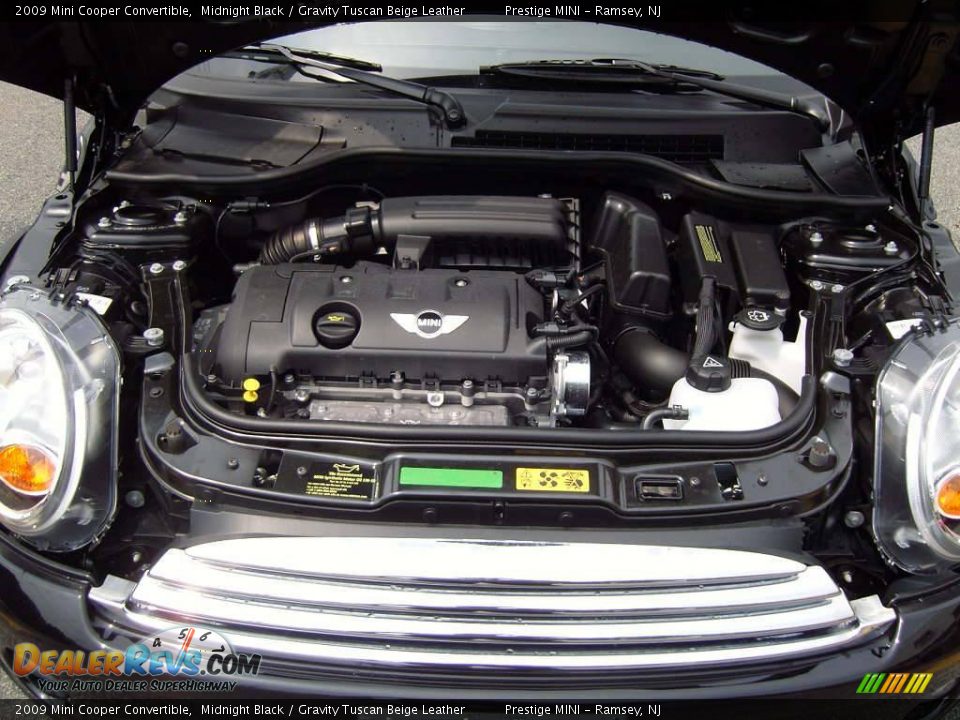 2009 Mini Cooper Convertible Midnight Black / Gravity Tuscan Beige Leather Photo #11