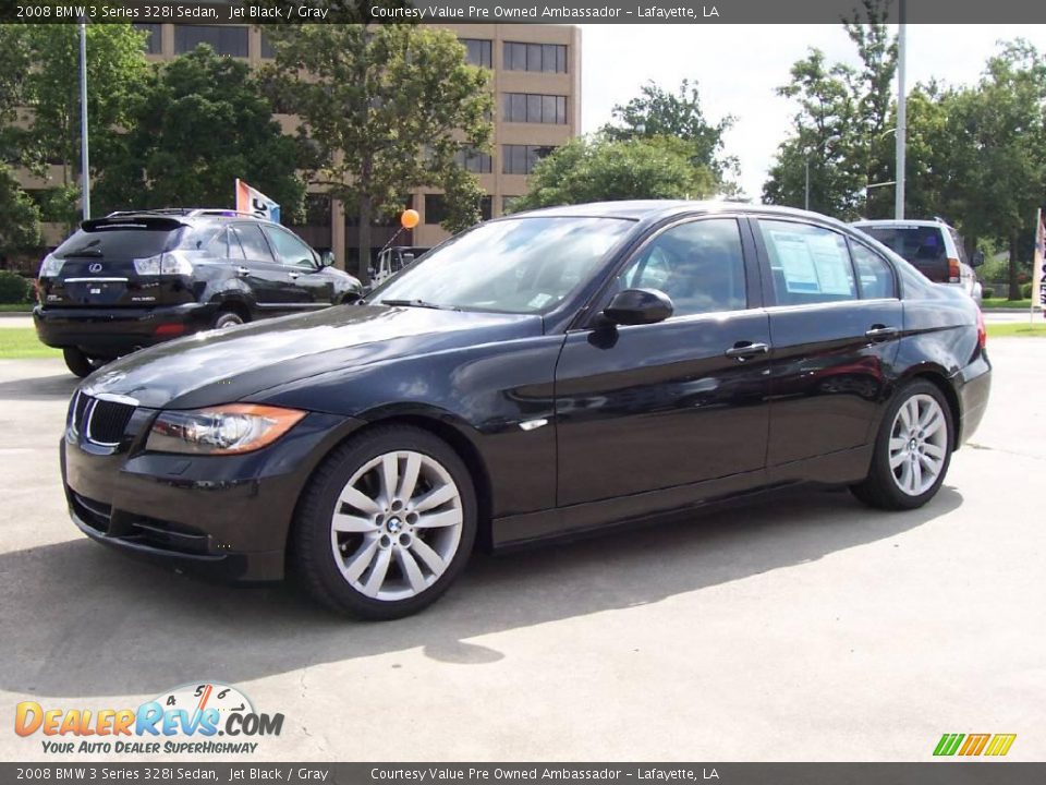 2008 BMW 3 Series 328i Sedan Jet Black / Gray Photo #1