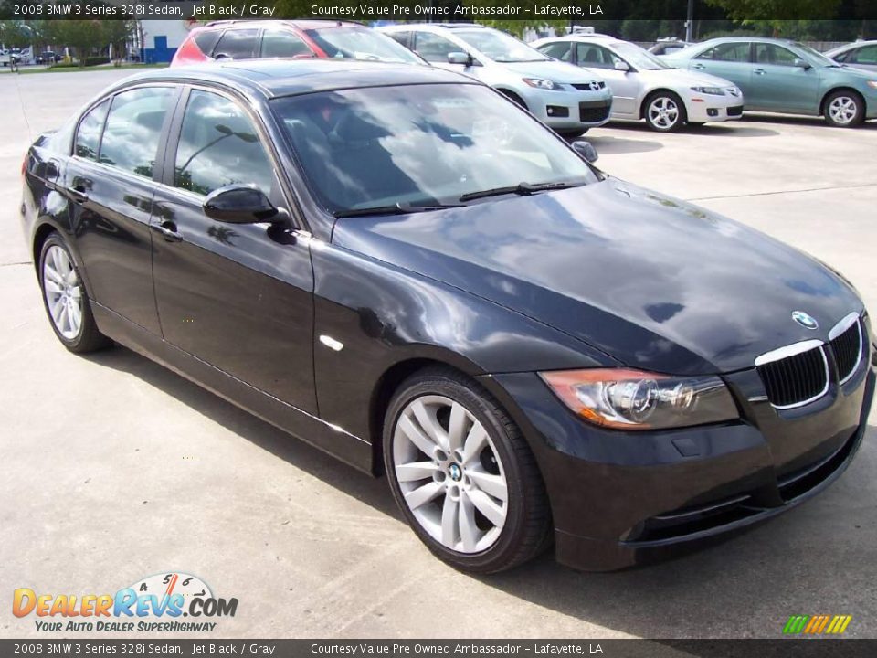 2008 BMW 3 Series 328i Sedan Jet Black / Gray Photo #6