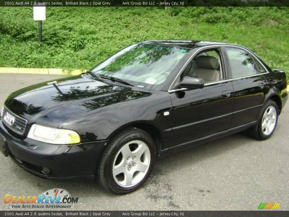 2001 Audi A4 2.8 quattro Sedan Brilliant Black / Opal Grey Photo #3