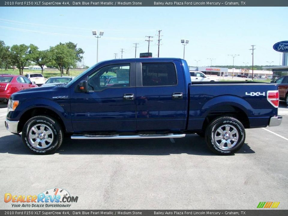 2010 Ford F150 XLT SuperCrew 4x4 Dark Blue Pearl Metallic / Medium Stone Photo #2