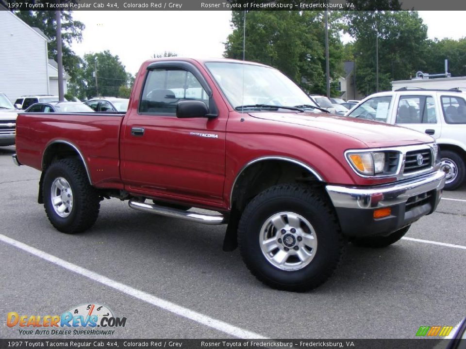 1997 Toyota Tacoma Regular Cab 4x4 Colorado Red / Grey Photo #2