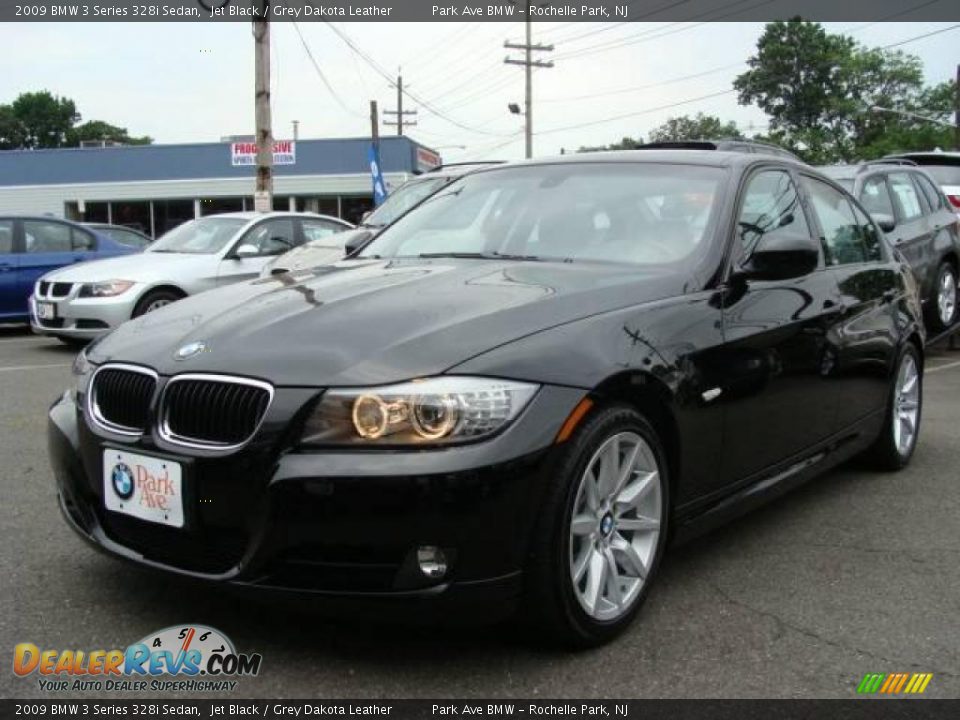 2009 BMW 3 Series 328i Sedan Jet Black / Grey Dakota Leather Photo #4