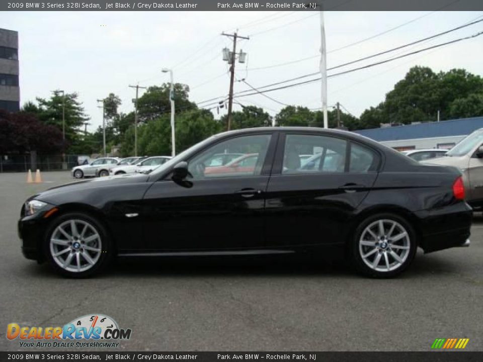 2009 BMW 3 Series 328i Sedan Jet Black / Grey Dakota Leather Photo #5