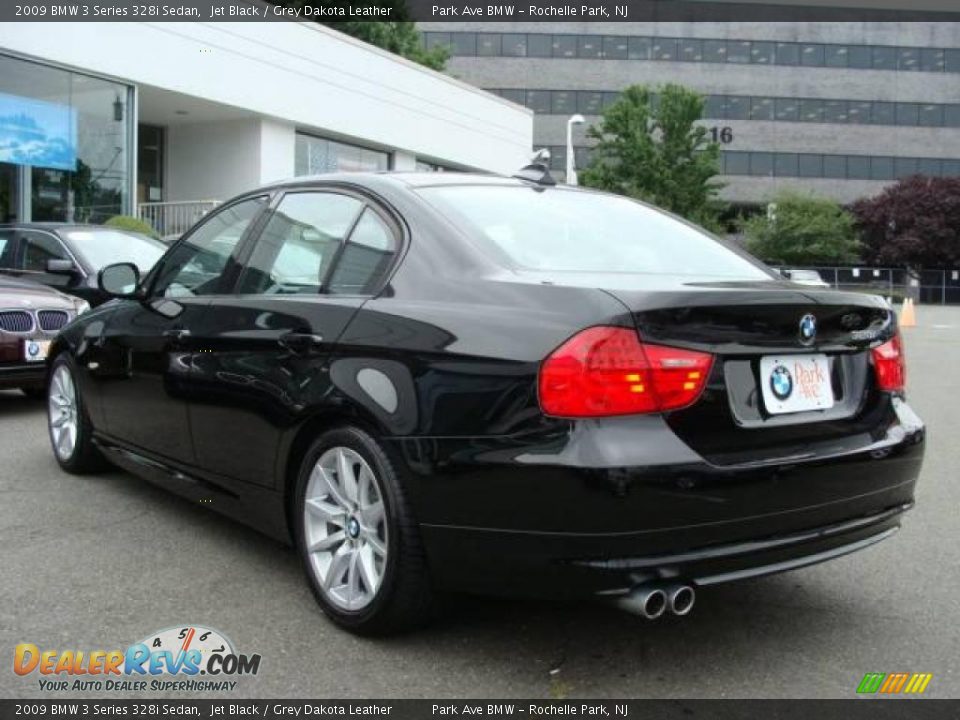2009 BMW 3 Series 328i Sedan Jet Black / Grey Dakota Leather Photo #6