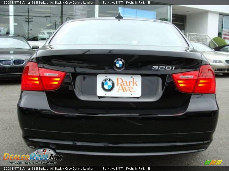 2009 BMW 3 Series 328i Sedan Jet Black / Grey Dakota Leather Photo #7