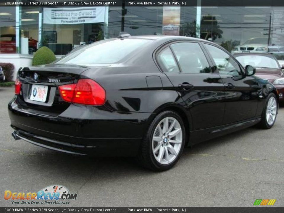 2009 BMW 3 Series 328i Sedan Jet Black / Grey Dakota Leather Photo #8