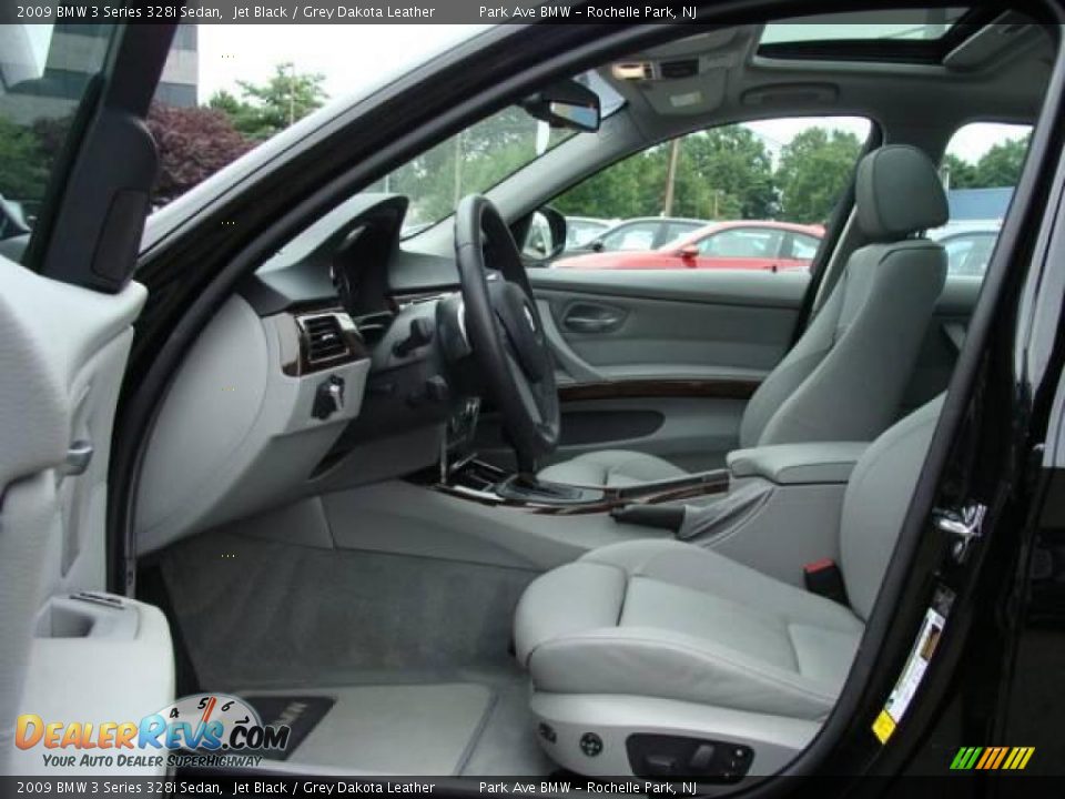 2009 BMW 3 Series 328i Sedan Jet Black / Grey Dakota Leather Photo #10