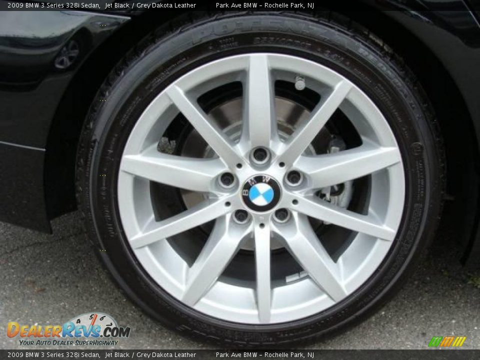 2009 BMW 3 Series 328i Sedan Jet Black / Grey Dakota Leather Photo #23