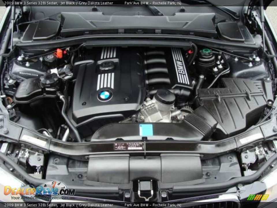 2009 BMW 3 Series 328i Sedan Jet Black / Grey Dakota Leather Photo #25