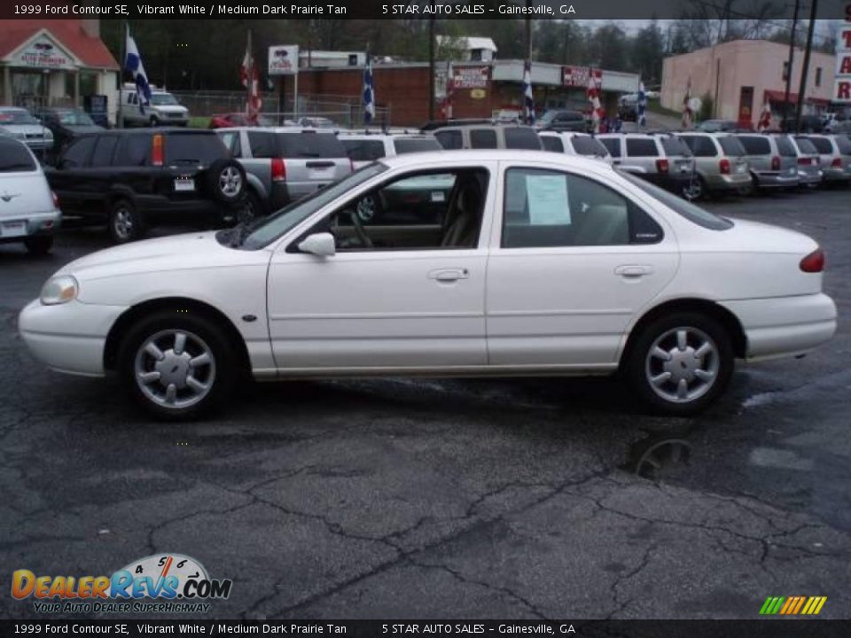 1999 Ford Contour SE Vibrant White / Medium Dark Prairie Tan Photo #1