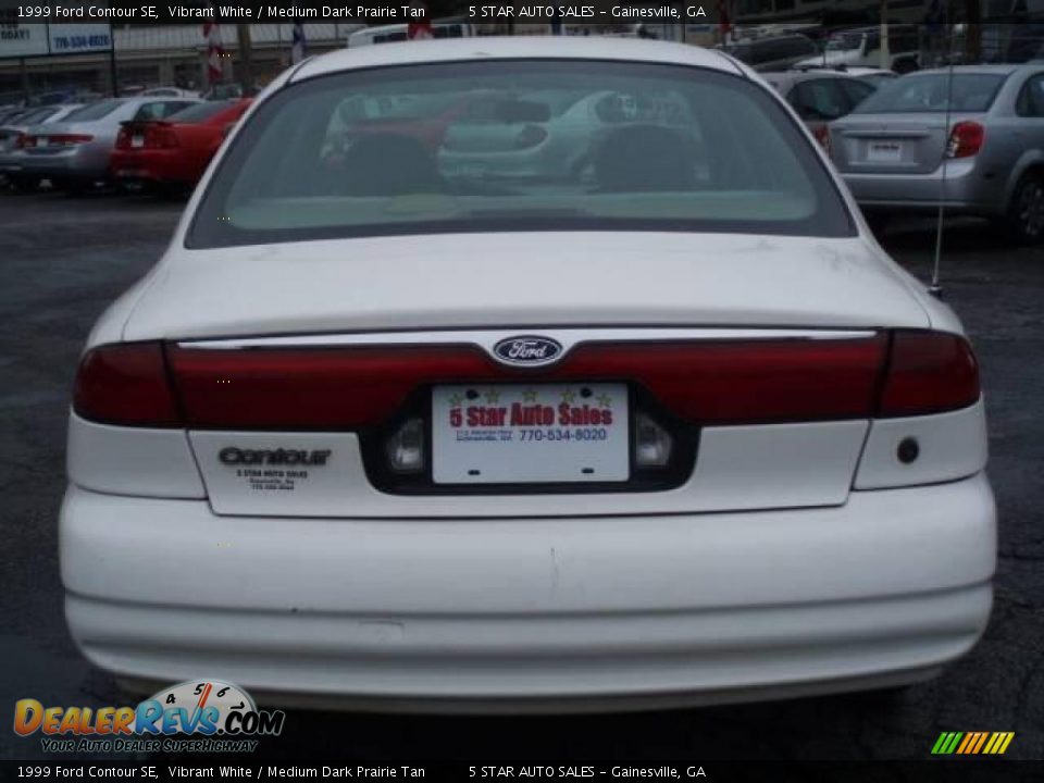 1999 Ford Contour SE Vibrant White / Medium Dark Prairie Tan Photo #6
