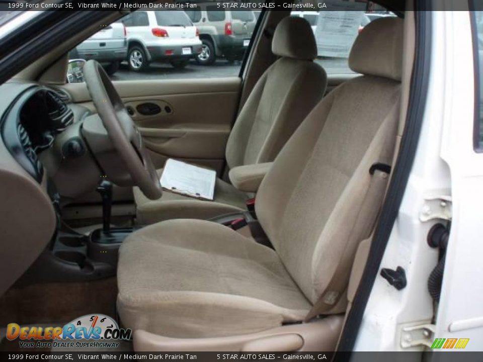 1999 Ford Contour SE Vibrant White / Medium Dark Prairie Tan Photo #7