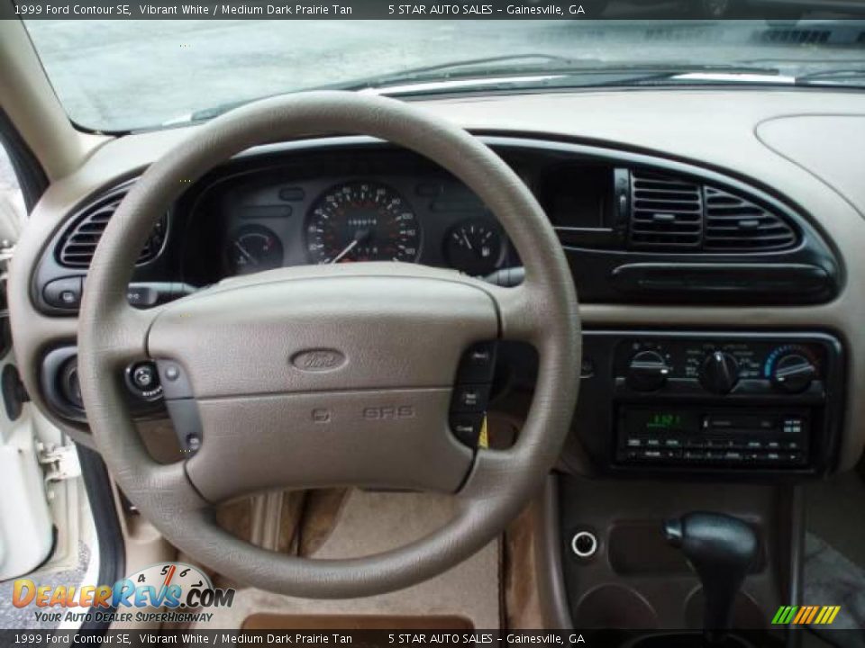 1999 Ford Contour SE Vibrant White / Medium Dark Prairie Tan Photo #9
