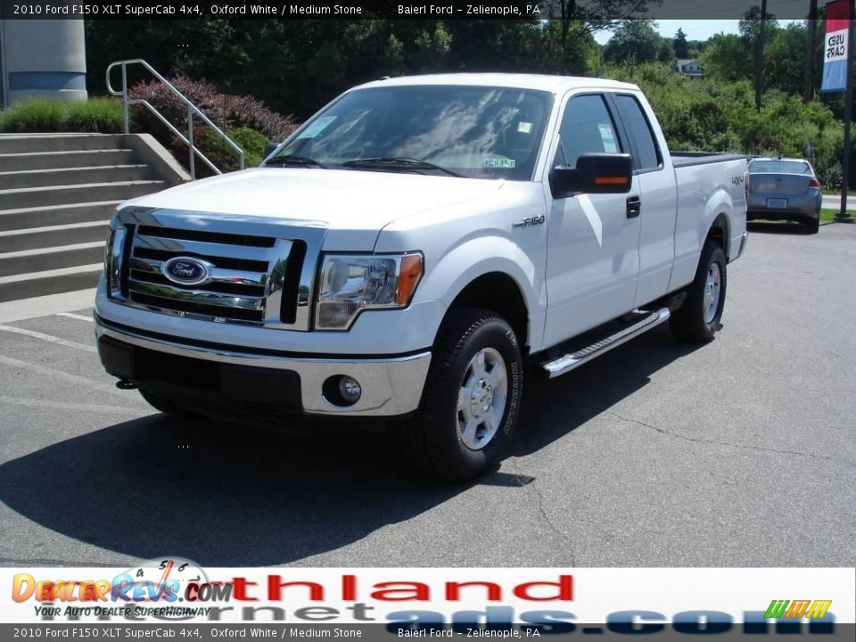 2010 Ford F150 XLT SuperCab 4x4 Oxford White / Medium Stone Photo #2