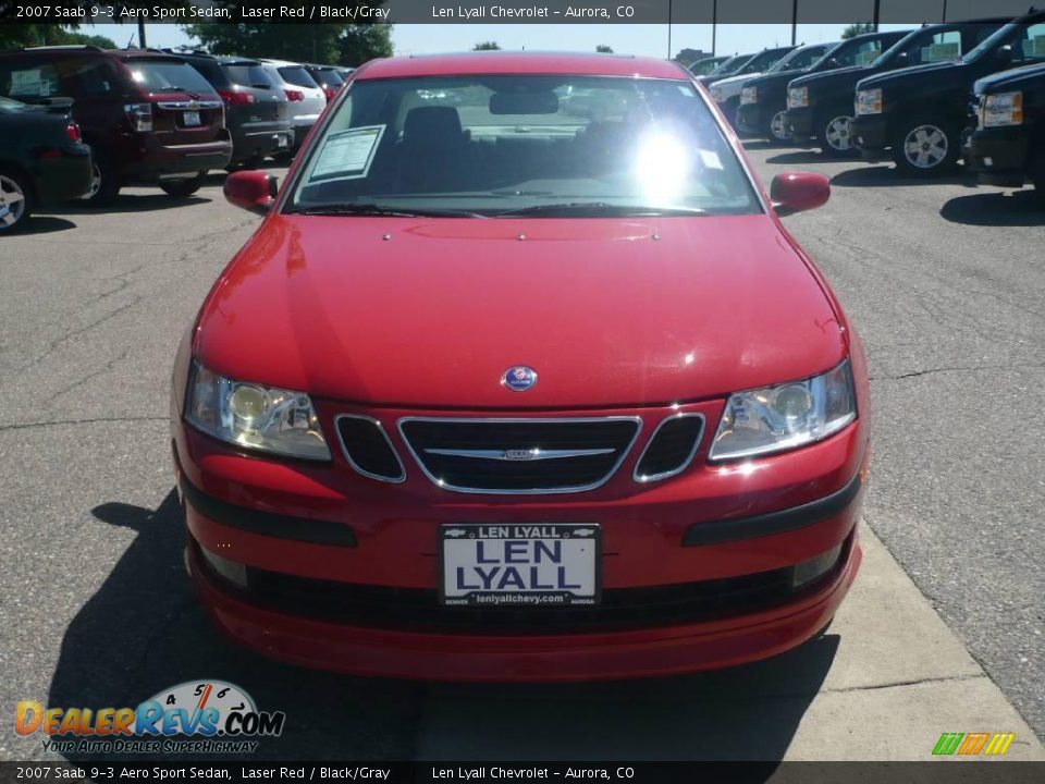 2007 Saab 9-3 Aero Sport Sedan Laser Red / Black/Gray Photo #2