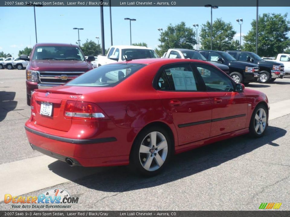 2007 Saab 9-3 Aero Sport Sedan Laser Red / Black/Gray Photo #4