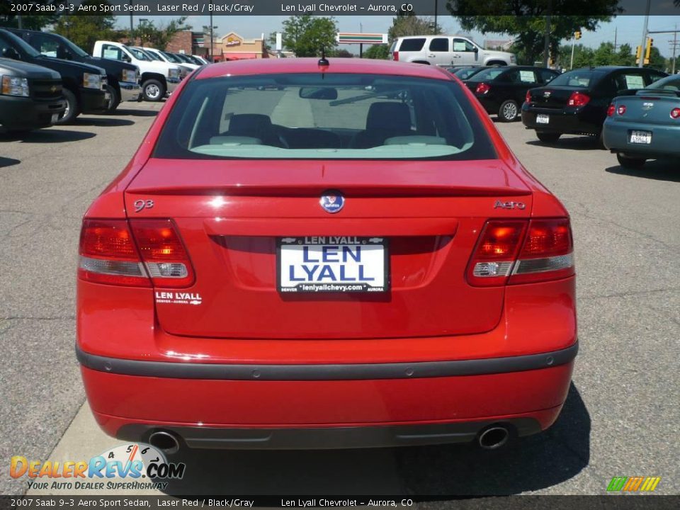 2007 Saab 9-3 Aero Sport Sedan Laser Red / Black/Gray Photo #5