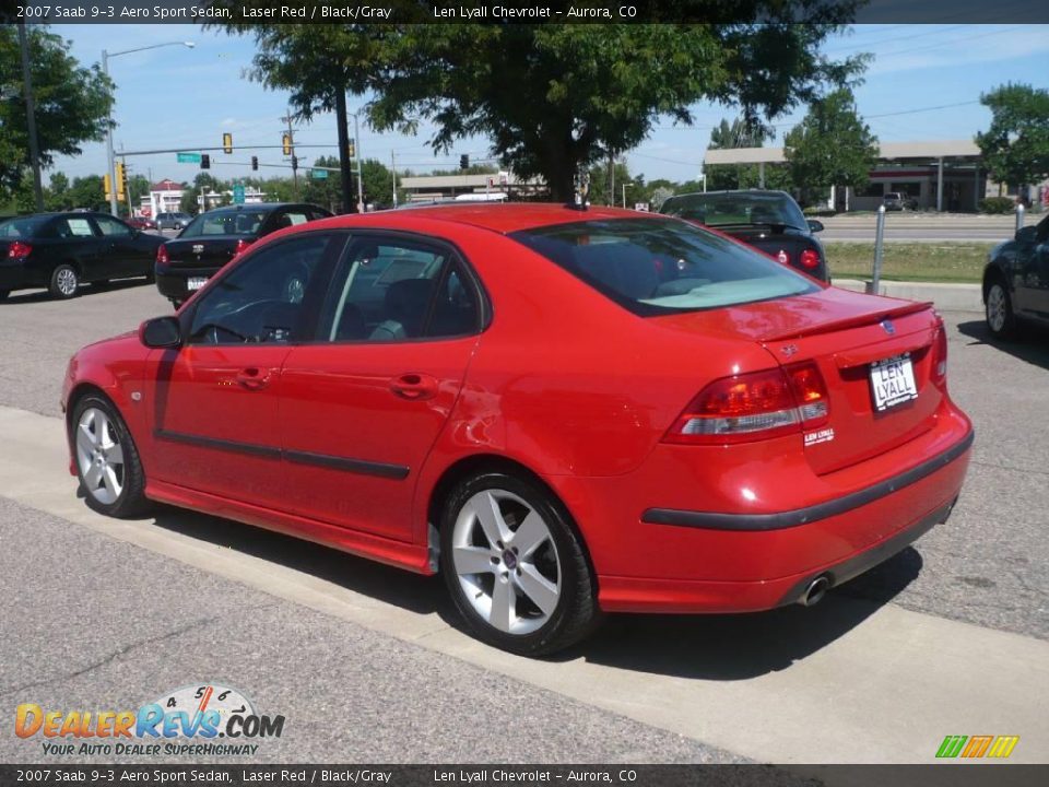 2007 Saab 9-3 Aero Sport Sedan Laser Red / Black/Gray Photo #6