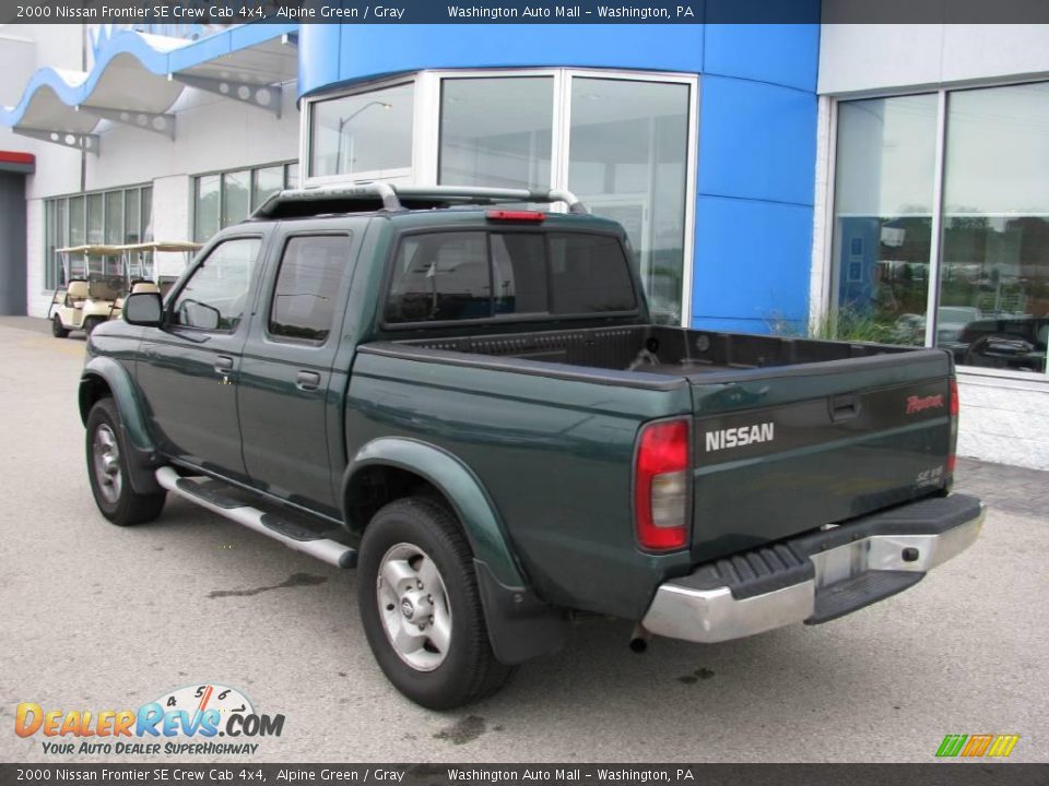 2000 Nissan Frontier SE Crew Cab 4x4 Alpine Green / Gray Photo #4