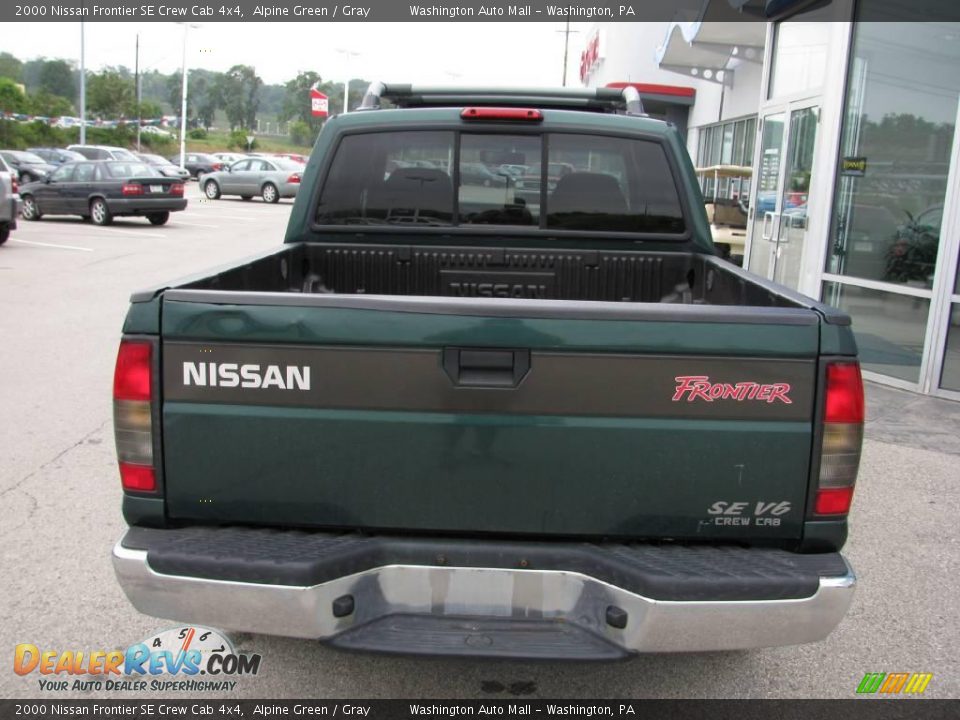 2000 Nissan Frontier SE Crew Cab 4x4 Alpine Green / Gray Photo #5