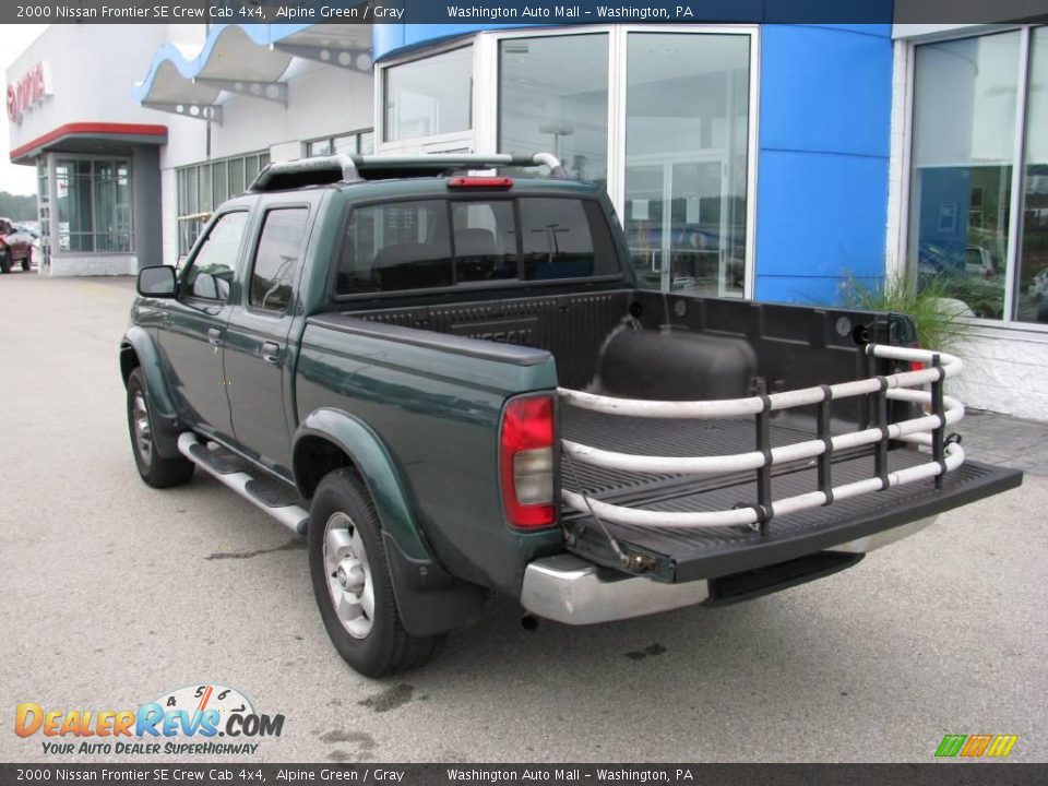 2000 Nissan Frontier SE Crew Cab 4x4 Alpine Green / Gray Photo #7
