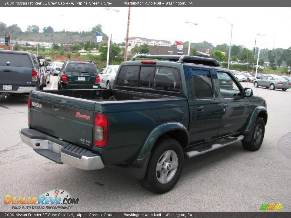 2000 Nissan Frontier SE Crew Cab 4x4 Alpine Green / Gray Photo #9