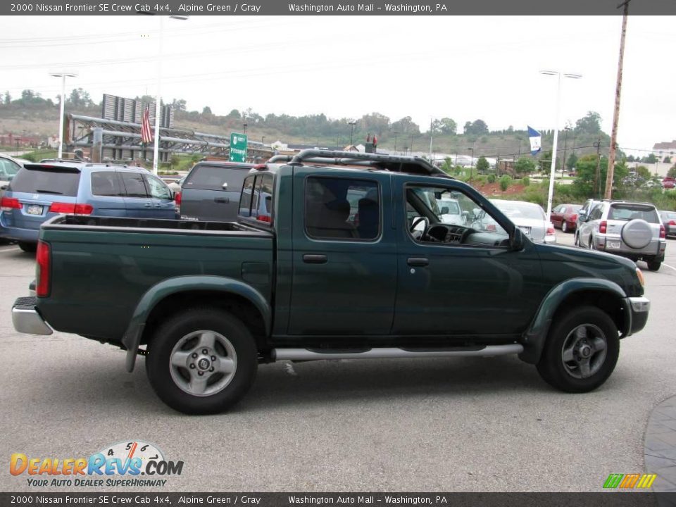 2000 Nissan Frontier SE Crew Cab 4x4 Alpine Green / Gray Photo #10