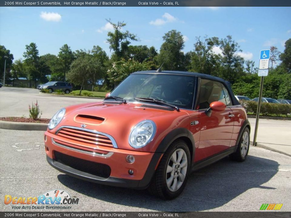 2006 Mini Cooper S Convertible Hot Orange Metallic / Black/Orange Photo #7