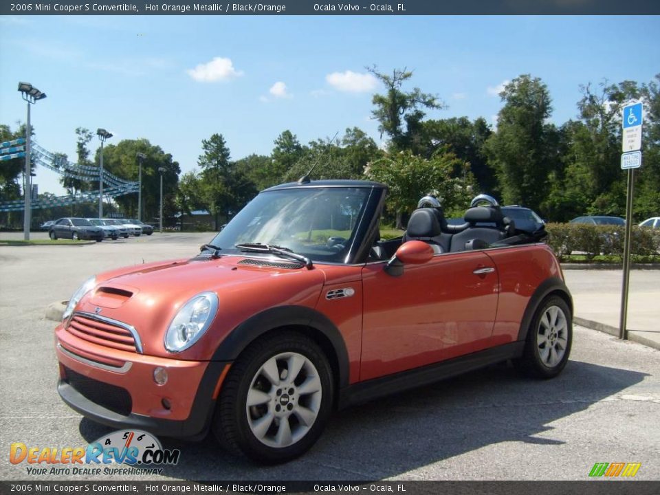 2006 Mini Cooper S Convertible Hot Orange Metallic / Black/Orange Photo #10