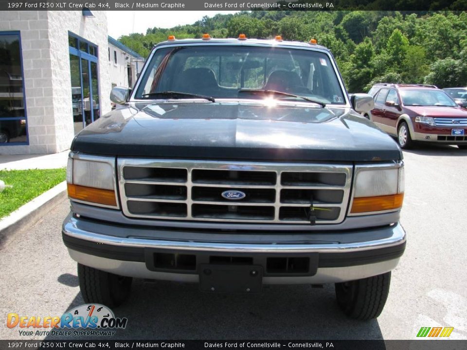 1997 Ford F250 XLT Crew Cab 4x4 Black / Medium Graphite Photo #5