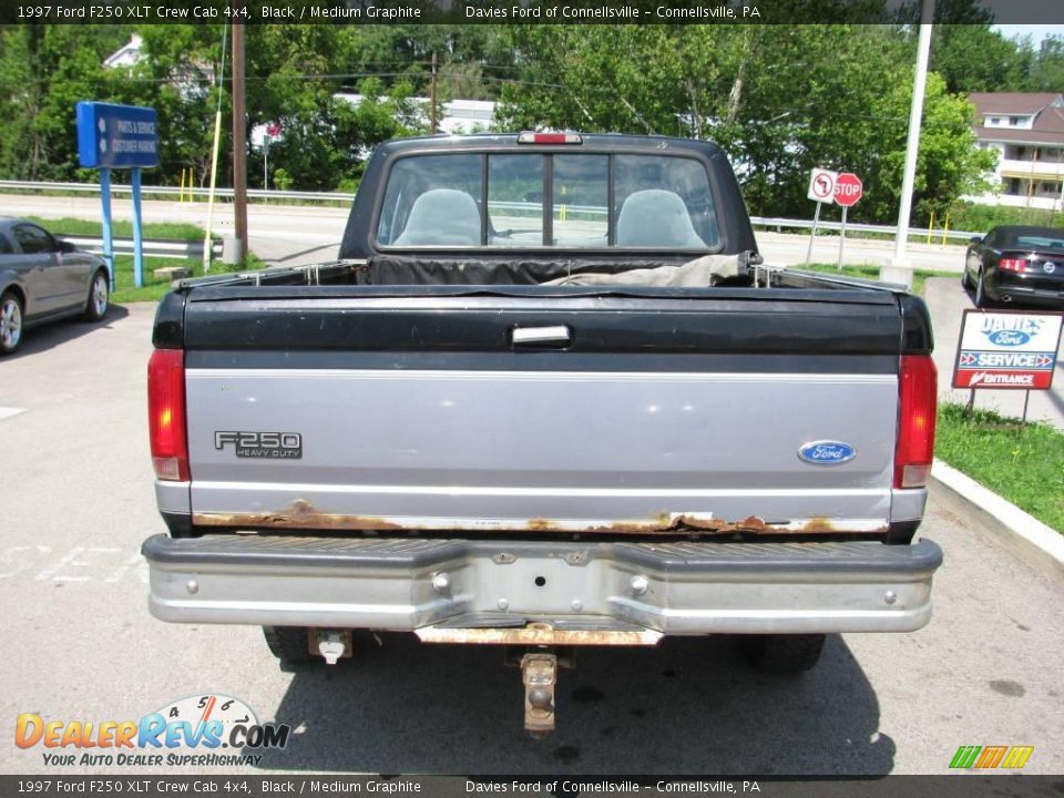 1997 Ford F250 XLT Crew Cab 4x4 Black / Medium Graphite Photo #7