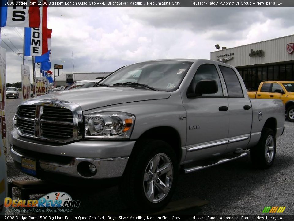2008 Dodge Ram 1500 Big Horn Edition Quad Cab 4x4 Bright Silver Metallic / Medium Slate Gray Photo #1